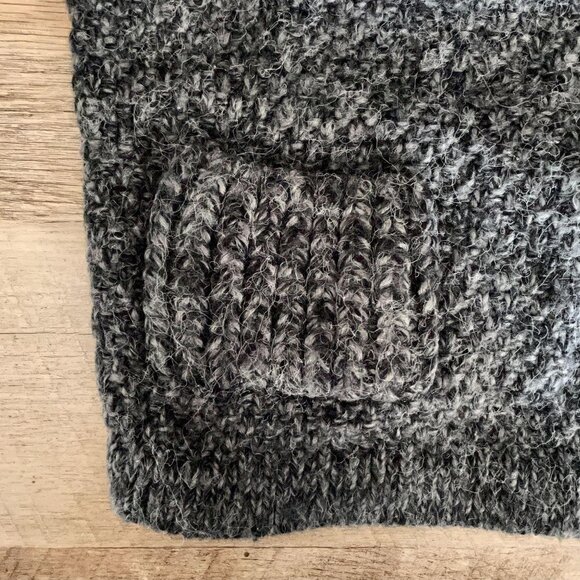 🌺 TopShop Buttoned Mock Neck Cap Sleeve Cardigan Knit Sweater Size 6 Neutral - Picture 6 of 11